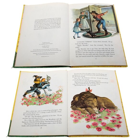 Vintage The Wizard of Oz Hardcover Book L. Frank Baum 1950s Illustrated Colour - Picture 6 of 15